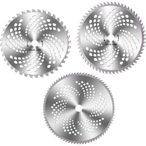 3 Pieces Alloy Steel Lawn Mower Blade Saw Blade 40 60 80 Teeth Lawn Trimmer Brush Cutter Replacement Blade Lawn Mower Accessories