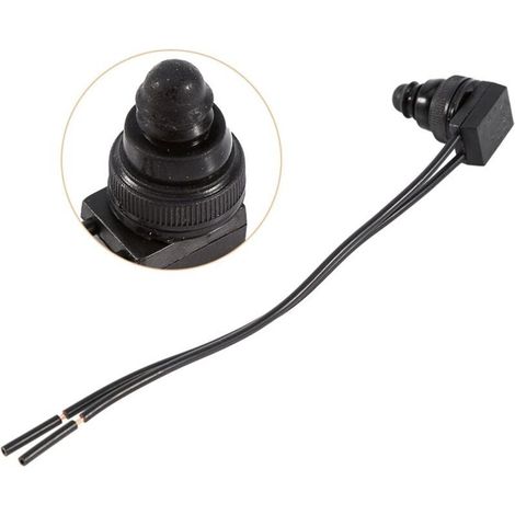 5 pièces 12 V étanche bouton poussoir marche/arrêt avec 4 "cbles pour moto voiture (1/4)