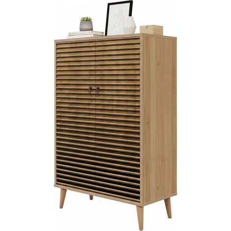 Dmora - Kommode Dpersy, Wohnzimmerbuffet, Wohnzimmer-Sideboard, Moderne Küchen-Speisekammer, 80x36h127 cm, Eiche