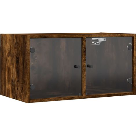 Maison Exclusive - Mobile a Muro con Ante in Vetro Rovere Fumo 68,5x37x35 cm