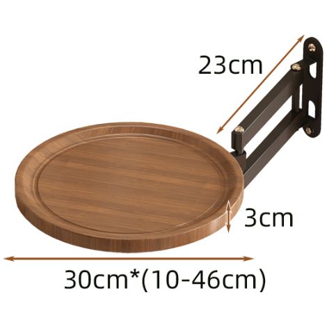 Table d'appoint murale pliable pivotable couleur noyer, table basse suspendue à bras extensible pour chevet et canapé (1/5)