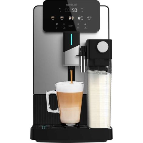 Cecotec Cafetera Superautomática Cremmaet Latte. 1350W, 19 Bares, Thermoblock, 6 Bebidas, Vaporizador, 5 Niveles Molido