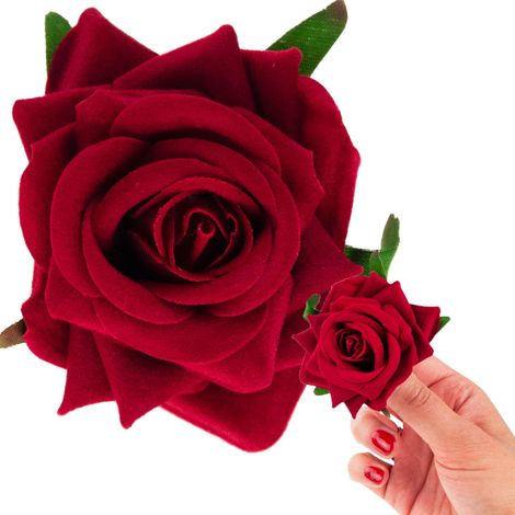 CV23968-2 Roter Rosen-Samtblütenkopf, hergestellt