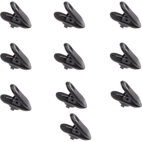10 Pièces Lavalier Micro écouteur Casque Ligne Rangée Pince Collier De Câble Noir (1/5)