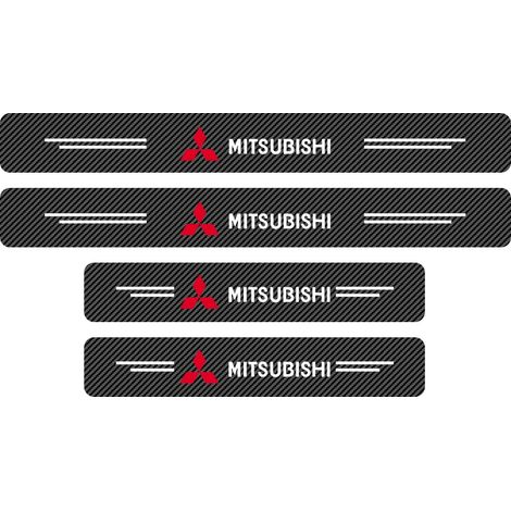 (Noir) Autocollants de protection de seuil de porte en fibre de carbone pour Mitsubishi ASX,Lancer,Pajero,Outlander,L200 EVO et Lancer EX (1/2)