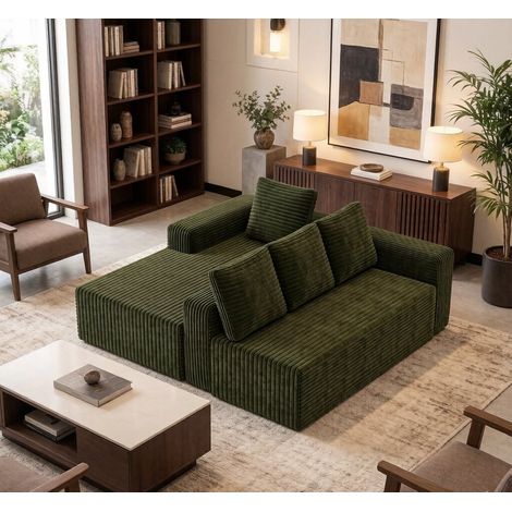 Item Code:W3024S00019 Canapé d'angle avec méridienne en L, canapé modulaire moderne avec assise profonde, canapés rembourrés (1/5)