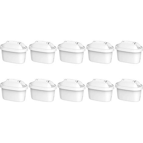 Cartouche filtrante compatible Brita Maxtra+ et Maxtra Pro – Réduction du chlore et des impuretés – Charbon actif et résine échangeuse d'ions – Pack de 10 - All-in-1 (1/4)