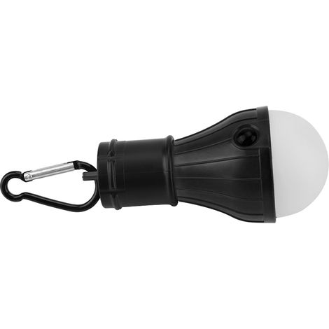 Mini lanterne de tente portable avec 3 LED, lampe suspendue pour les activités de plein air telles que la pêche et le camping (noire) (1/5)