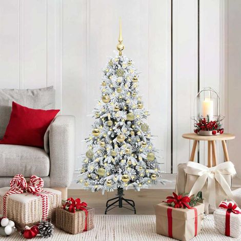 Künstlicher klappbarer Weihnachtsbaum Weiß 120 cm PE und PVC