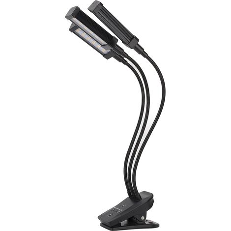 Lampe de croissance LED à 3 têtes, orientable à 360°, avec minuterie, pour serre et bureau, 100-240 V, noire, prise britannique. (1/5)