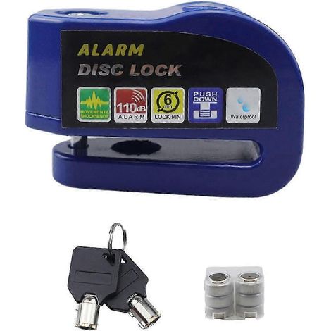 Antivol de disque de frein avec alarme pour roue de scooter/moto, étanche, en aluminium. (1/5)