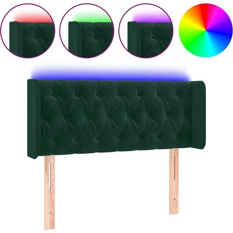 Maison Exclusive - Tête de lit à LED Vert foncé 103x16x78/88 cm Velours (1/5)