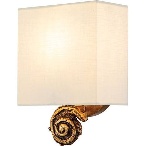 Elstead Swirl Lampada da Parete con Paralume, Foglia Oro (1/5)
