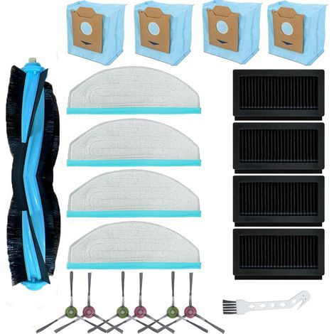 20 Stück Zubehör-Set Ersatz für Yeedi Cube für Yeedi Cube Roboterstaubsauger, 1 Hauptbürste, 6 Seitenbürste, 4 Hepa-Filter, 4 Wischpads, 4 Staubbeutel，1 Reinigungswerkzeug-Ersatzteile