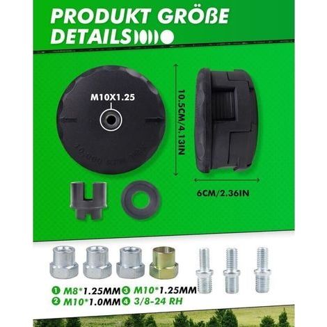 Freischneider-Schneidkopf für Tap-and-Go-System, M10 x 1,25 Universal-Fadenspule (1/3)