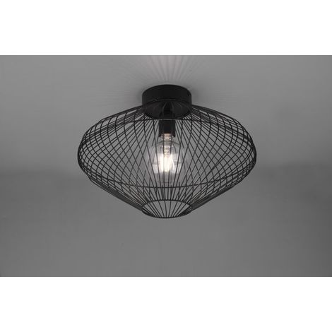 COBAIN PLAFONIERA GABBIA METALLO NERO D.37 CM 1xE27