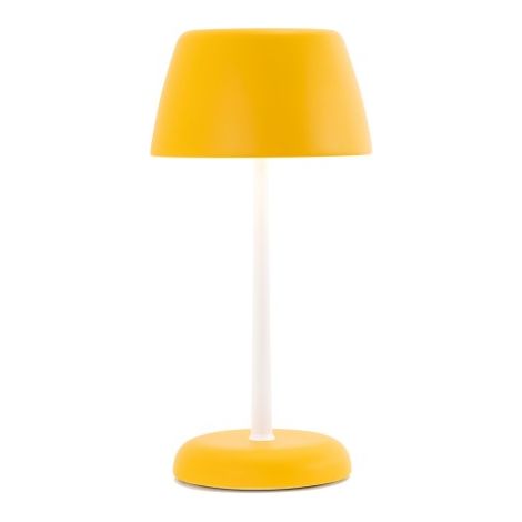 Lampada Smart Trilli Wi-Fi Zafferano - Led Ricaricabile, Touch, App Wi-Fi, Ceramica Decorata Bianca e Ocra