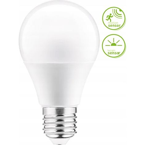 Ampoule LED E27 4000K avec détecteur de mouvement et de luminosité