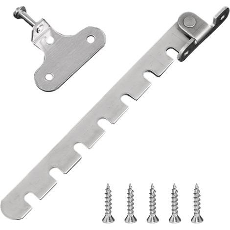 Entrebailleur Fenetre Sans Perçage 7 Trous Bloque Protection Fenetre Enfant Quincaillerie de Fenêtres Battant Entrebâilleur Verrou de Sécurité avec Vis, pour Régler l'ouverture de la Fenêtre (1/5)