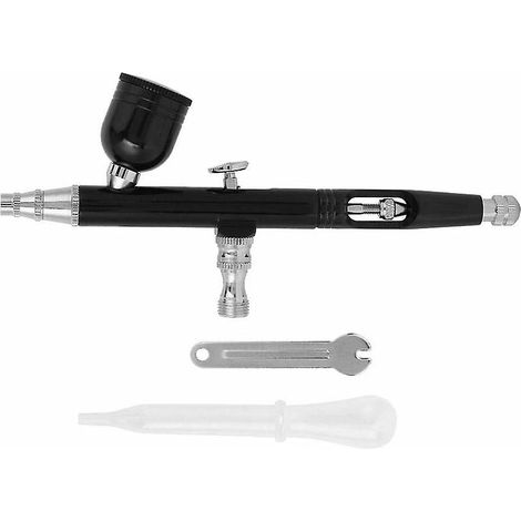 Pistolet de pulvérisation pneumatique à double action aérographe tatouage nail art peinture outils de pulvérisation noir (1/5)