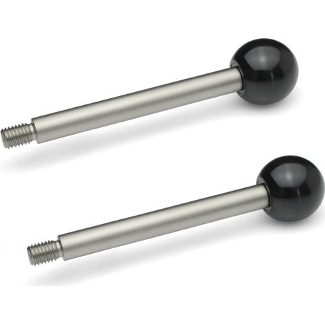 Ganter Éléments Norme GN 310–12 barres – zbgn de 100 a poignée Argent, 2 morceaux, argent, GN 310-12-160-A-NI (1/3)