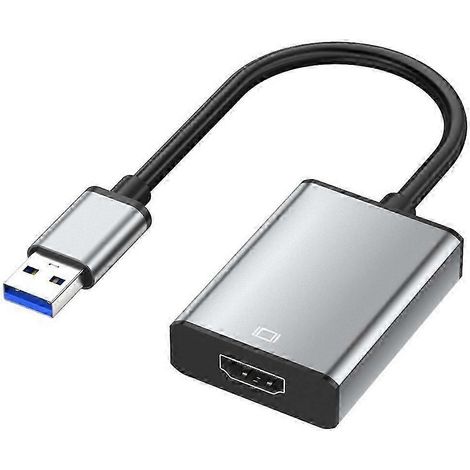 Adaptateur USB vers HDMI compatible 1080p 60 Hz, convertisseur USB 2.0 vers HDMI, câble vidéo externe USB pour PC (1/5)