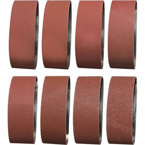Bande Abrasive 75X533 mm- Grains 2 X 40/60/80/120/180/240/320/400 - Bande de Ponceuse pour le Ponçage, le Polissage et le Dépoussiérage, Idéale pour le Bois - 16 Pièces (1/5)