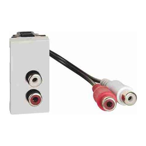 BTIJW4269R Doppio connettore tipo RCA - con collari colore rosso e bianco
