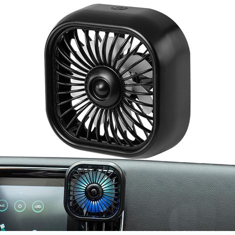 Ventilateur de refroidissement automatique – Ventilateur pour voiture, unité de ventilation compacte et puissante Ventilateur coloré à alimentation multiple avec débit d'air réglable (1/5)