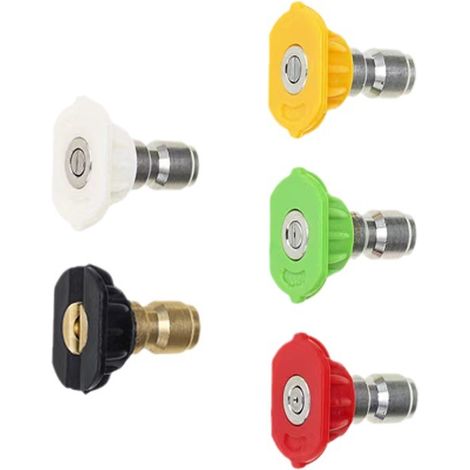 Paquete de 5 boquillas de pulverización para hidrolavadora, boquillas de conexión rápida de 1/4, utilizadas principalmente para la limpieza de automóviles y jardinería. (1/4)
