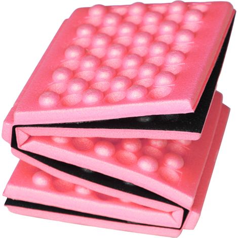 Coussin pliable en mousse extérieur, tapis de siège alvéolé 6 plis pour randonnée rouge 39x28,5x0,9cm (1/5)