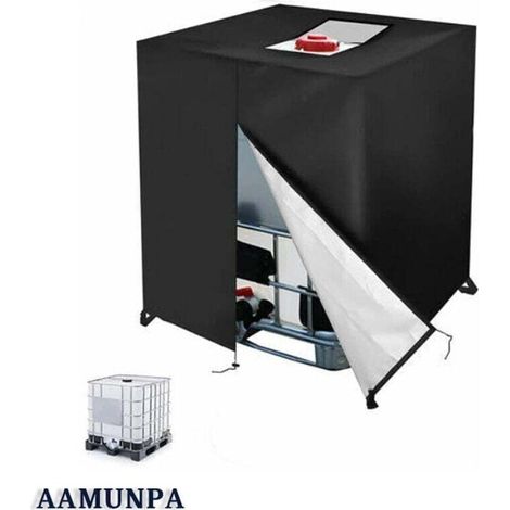 Paar Abdeckplane für 1000L IBC-Tank, 420D Wassertankabdeckung, Anti-UV Staubdichte Abdeckung Container IBC-Tank, Tankschutzplane mit Reißverschluss (120 x 100 x 116 cm) (1/4)