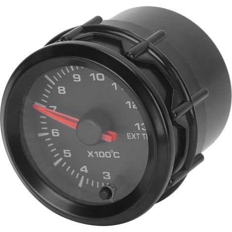 Indicateur de température des gaz d'échappement 52 mm (2 po), 300-1300 °C, rétroéclairage 7 couleurs, 10-15 V CC, pour véhicules 12 V avec capteur. (1/5)