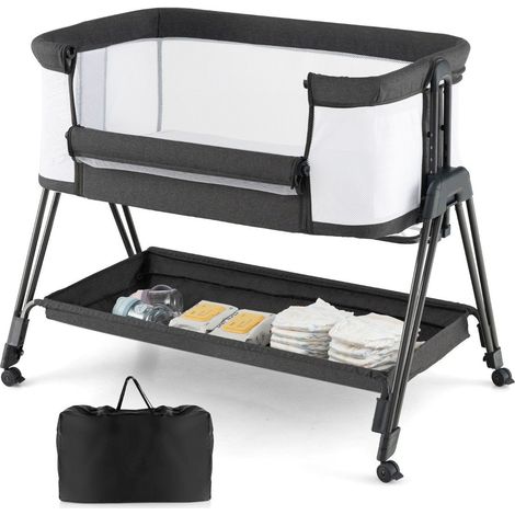 Cuna portátil plegable para bebé con altura ajustable
