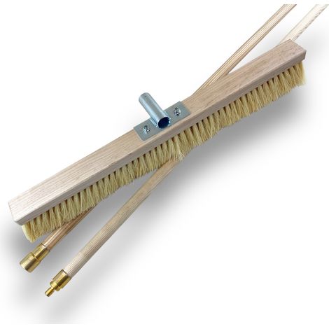 Balais à four tampico 60 cm Avec manche bois 2,6 m Fibre tampico naturelle Sortie 65 mm Idéal four à bois, pizzeria et boulangerie Haute température Kibros VC212968M (1/5)