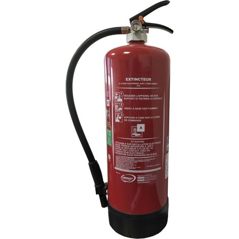 Mobiak – Extincteur 9L Lithium classe A NF – Capacité d'extinction 21A – Support mural inclus – Durée de vie 20 ans sous maintenance (1/2)