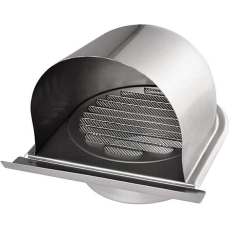 100mm Stainless Steel Ventilation Grille, Round Outdoor Chimney Hood Grille, U-Shaped Ventilation Grille with Insect Screen, Ventilation Grille with 45° Angle, for Kitchen (1/4)