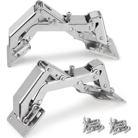 Cupboard Door Hinge 2 Pieces Cold Rolled Steel Door Hinge 165 Degree Kitchen Cabinet Door Hinges for Wood Furniture Shelves (1/5)
