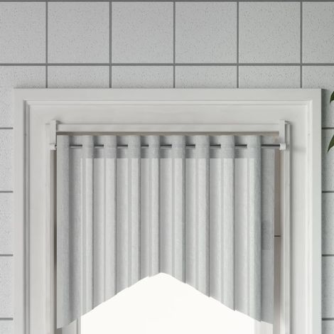 Tringles à rideaux, 2 pièces, blanches et argentées, 40-60 cm, aluminium (1/5)