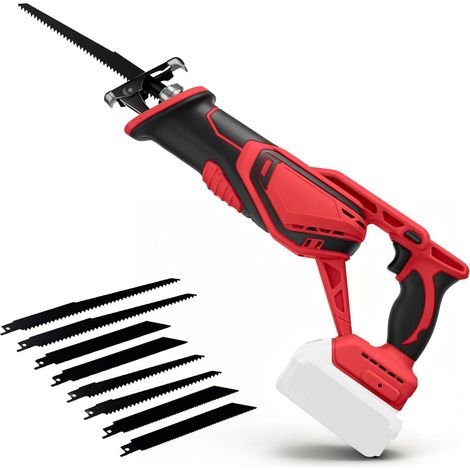 Akku-Säbelsäge für Milwaukee 18 V, 3000 Hübe/min, variable Geschwindigkeit und 8 Sägeblätter, ohne Akku (1/5)