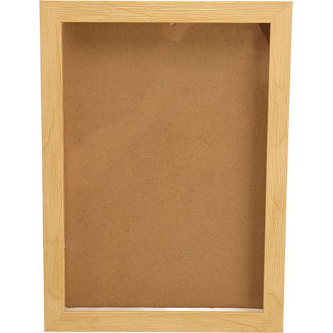 Cadre photo en bois avec support, haute transparence, anti-déformation, design simple pour chambre, couleur bois. (1/5)
