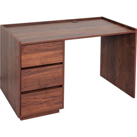 Scrivania ufficio computer HHG-276 3 cassetti 60x121x78cm legno scuro