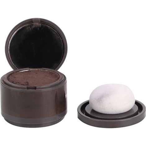 Poudre de ligne capillaire ombre couvrante teinte brun moyen pour cheveux clairsemés, remplissage racines beauté. (1/5)