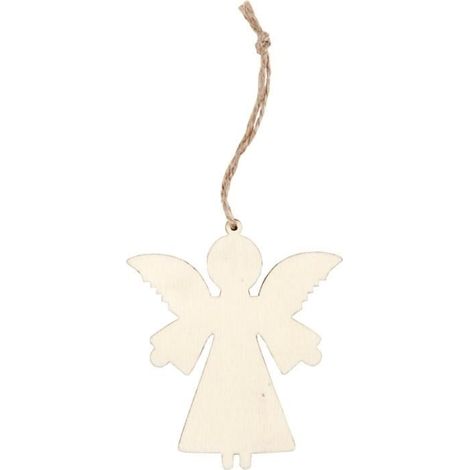 Objet décoratif - Ange - 8 cm - Bois clair - 4 pcs - Intérieur