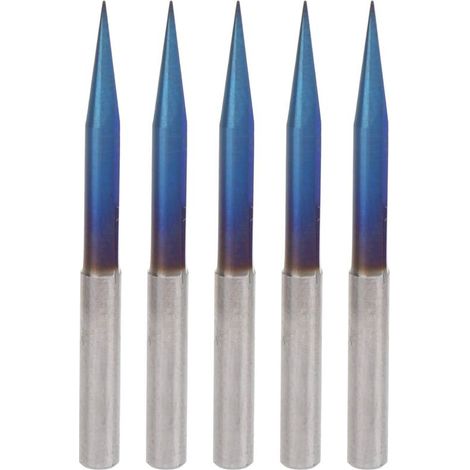 Set di 5 punte per incisione 4x05x15 a 2 taglienti, fresa a V dritta in acciaio al tungsteno per intaglio e lavorazione del legno (1/5)