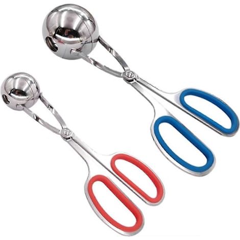Lot de 2 poignées antidérapantes pour cuillère à glace et pince à boulettes de viande, ustensiles de cuisine en acier inoxydable (1/5)
