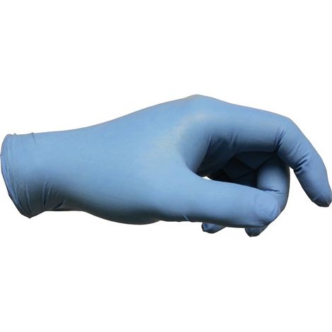 Gants à usage unique VersaTouch 92-200, taille 6,5-7, en nitrile bleu, boîte de 100.