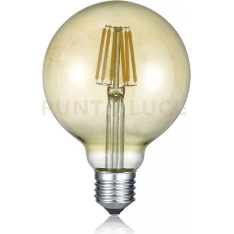 LAMPADINA LED WIRE GLOBO AMBRA INTESITA' REGOLABILE CON INTERRUTTORE 8W, 806LUMEN, 2.700K D.12,5CM H. 17,3CM