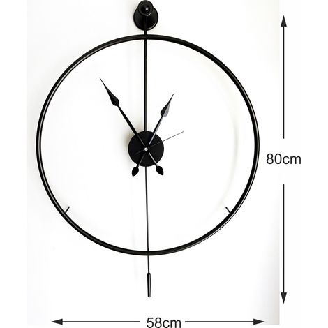 Orologio da parete in metallo, orologio decorativo, stile industriale Clock Nero (1/5)
