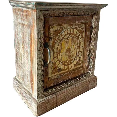 Mesita de Madera acabado artesanal marrón 54x29x57 (1/4)